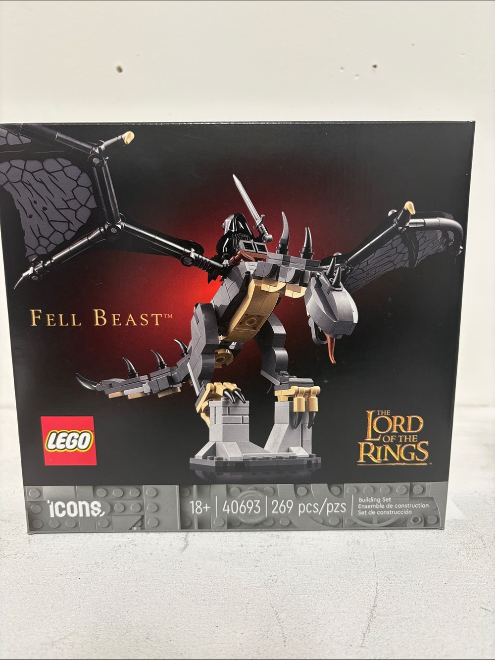 LEGO Black and Gold Fell Beast The Lord of the Rings Buildable Model